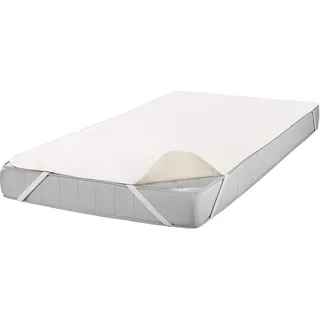 SETEX Kalmuck Matratzenschutz, 180 x 200 cm großer Matratzenschoner, Eckgummis, 100 % Baumwolle, Classic, Rohweiß, Natur, Naturfarben