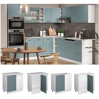 Vicco Eckunterschrank Küchenschrank R-Line Solid Weiß Blau Grau 86 cm modern Arbeitsplatte