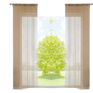 Gardinenbox Fadengardine, Sand, Textil, 140x250 cm, Oeko-Tex® Standard 100, Wohntextilien, Gardinen & Vorhänge, Fertiggardinen, Fadenvorhänge