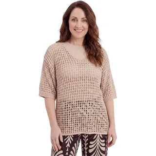 Häkel Shirt Damen Sommer Oberteil Lochstrick Oversize Pullover perfekt für Frühjahr und Sommer - 44-46