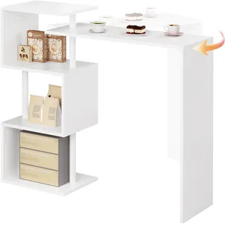 Woltu Bartisch 134 x 112 x 38 cm Weiß
