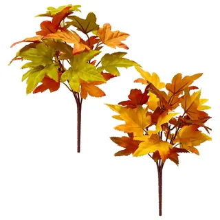 Ceolup 2 Stück Künstliche Herbstblattzweige Kunstblumen Ahornblätter Herbstblätter Künstliche Zweige Blätter Deko Herbstlaub Für Tisch Innen Draußen