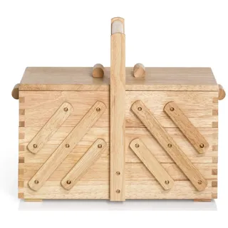 Prym 612546 Nähkasten aus hellem Holz, M, Beige, Braun