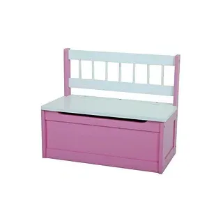 Garden Pleasure Sitztruhe Kinder 314647-2 pink, weiß Holz 60,0 cm