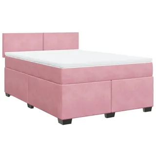 vidaXL Boxspringbett 140 x 200 cm Dunkelrosa