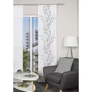 HOME WOHNIDEEN 084610 Schiebegardine ZIVAGO, halbtransparent, Ranken-Motiv, 245x60, Farbe:Stein, Größe:245 x 60 cm, Anzahl:er Set (.)