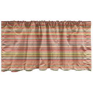 Scheibengardine Vorhang Volant für Küche Schlafzimmer Dekor mit Stangentasche, Abakuhaus, Microfaser, Bunt Horizontale Streifen bunt 137 cm x 30 cm