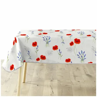 Sanixa Tischdecke Outdoor vers. Farben 140x240 cm Tischtuch PVC Gartentisch (Tischdekoration Tischwäsche Balkon Terrasse, waschbar Wachstischtuch Tafeltuch), abwischbar modern gemustert Regenfest weiß