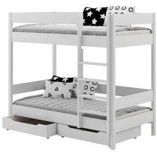 Lukdom Etagenbett, Weiß, Holzwerkstoff, 2 Schubladen, 80x180 cm, Kinderzimmer & Jugendzimmer, Kindermöbel, Kinderbetten, Etagenbetten