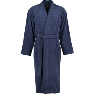 Cawö Home Herrenbademantel Uni 828 Kimono Frottier, Kimono, 100% Baumwolle blau XXL