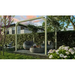 Pergola Holz Bausatz - Holzpergola aus Kiefer/Fichte KDI - Gartenpergola in 240 x 300 cm - Bausatz zur Selbstmontage mit 4 Pfosten & 4 Querbalken