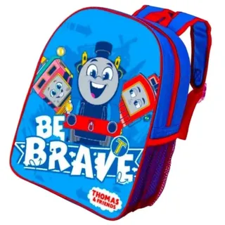 TDL Thomas die kleine Lokomotive Rucksack für Kinder, Schultasche, Mittagessen, Reiserucksack mit seitlicher Netztasche, blau, Einheitsgröße