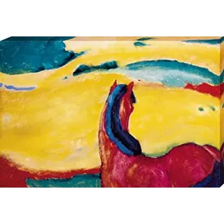 1art1 Franz Marc Poster Pferd In Der Landschaft, 1910 Bilder Leinwand-Bild Auf Keilrahmen | XXL-Wandbild Poster Kunstdruck Als Leinwandbild 120x80 cm