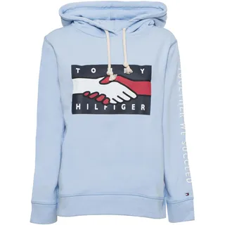 Tommy Hilfiger Damen Hoodie aus Bio-Baumwolle, hellblau (DE/NL/SE/PL, Alphanumerisch, M, Regular, Regular, Sweet Blue (C3Q)) - M