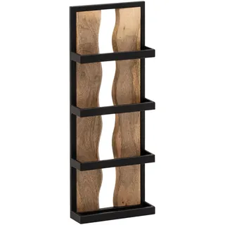 Wohnling Wandregal 80 x 30 x 10 cm Braun/Schwarz
