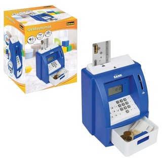 Idena Spardose Geldautomat, digital, Blau, mit Sound, LCD-Display, Münzzähler, Kreditkarte blau