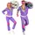 Trainingsanzug Jacke und Hose für Erwachsene Vintage-Style Retro Outfit Jogginganzug für Karneval und Mottopartys