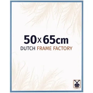 Dutch Frame Factory - Bilderrahmen 50x70 cm - Stahl Blau - Bilderrhamen aus Aluminum mit Antireflex Kunstglas - Fotorahmen 50x70 cm - Kampen