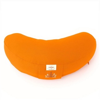 SEI Design Yogakissen Meditationskissen Halbmond mit Buchweizenschalen Füllung, besticktes Meditationskissen orange