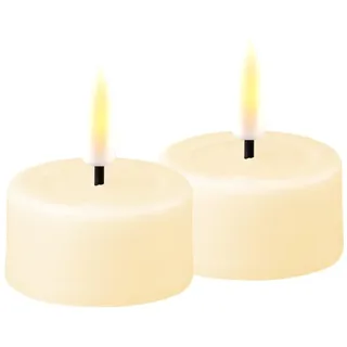 Deluxe Homeart LED-Teelicht-Set für den Innenbereich, flammenlos, mit echter FlameTM-Technologie, batteriebetrieben, cremefarben