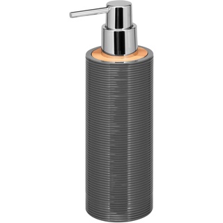 bremermann Seifenspender Segno aus Bambus und Kunststoff // Füllmenge ca. 340 ml (Grau)