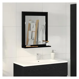 vidaXL Spiegel mit Regal Schwarz Eichen-Optik 50 x 12 x 60 cm