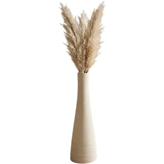 GILDE Deko Vase Bologna - Große Bodenvase aus Keramik - für einzelne Blüten Gräser - Dekoration Blumenvase Geschenk Geburtstag Hochzeit - Creme Farben Höhe 41 cm