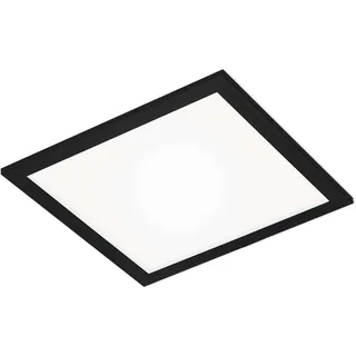 Briloner Simple LED Deckenleuchte, LED Panel Flach, Eckig, 29,5x29,5 cm, Schwarz