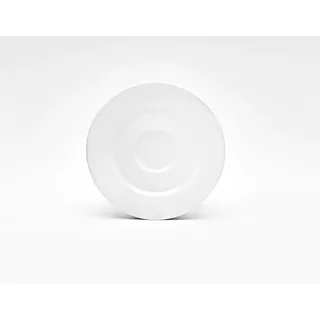Van Well Untertassen Gourmet, bauchige Form, 6-teilig, Porzellan weiß, Ø 15,5 cm
