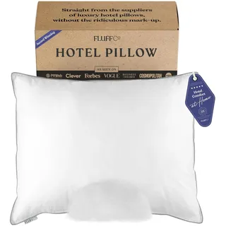 FluffCo Zen Kissen, Daunen-Alternative, Kopfkissen in Premium-, Luxus- und Hotel-Qualität, atmungsaktive Mikrofaser-Polyesterfüllung,100 % Baumwolle, Fadenzahl 300, Kingsize-Größe, weich, 1 Stück