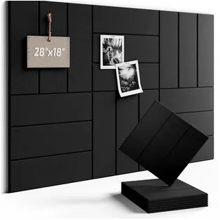 Diwzbyn Pinnwand 12 Stück Filz Pinnwand Memoboard Selbstklebend schwarz