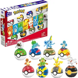 Nintendo MEGA Pokémon Trainerteam Pikachu Bisasam Glumanda Schiggy Pokeball