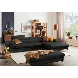 W.Schillig Eckcouch Leder 3-Sitzer Grau