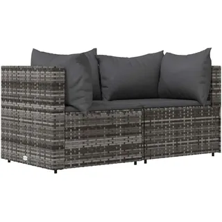 vidaXL Garten-Ecksofa 2-tlg. grau