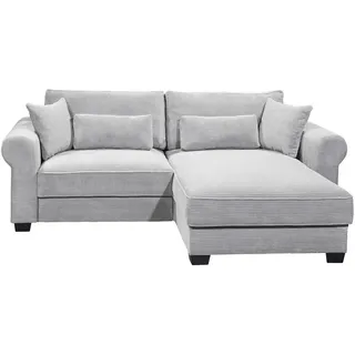 Uno Eckcouch Cord 2-Sitzer Grau