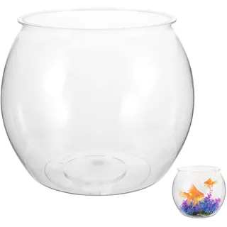 VANZACK Fischglas-Vase Weithalsige Blumenvase Rundes Terrarium Kunststoff-Hydrokultur-Pflanzgefäß Blumenbehälter Transparentes Fischglas Sukkulenten-Topf Tischdekoration