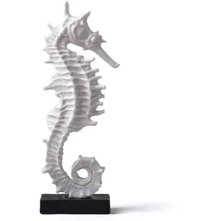 HAUCOZE Seepferdchen Skulptur Ozean Deko Statue Maritim Figur Modern Geschenk Kunst Tisch Art für Regal Schlafzimmer Resin 34cm