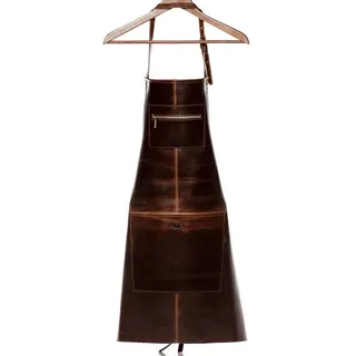 SID & VAIN Grillschürze echt Leder Schürze zum Grillen BBQ groß braun HEATHROW, Kochschürze echt Leder Unisex, Lederschürze BBQ braun-cognac braun