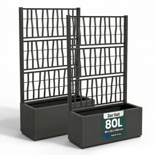 Kreher Pflanzkasten Set 80 x 36 cm Anthrazit