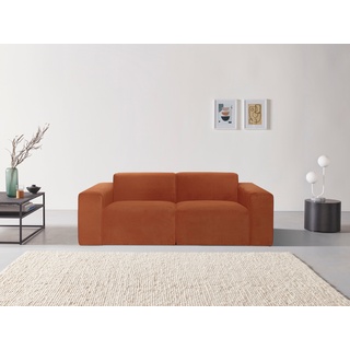 2-Sitzer ANDAS "Kalix" Sofas Gr. B/H/T: 202 cm x 70 cm x 96 cm, Cord, orange (terrakotta) Einzelsofas auch mit recyceltem Stoff erhältlich
