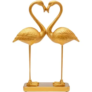 Kare Deko-Figur Flamingo Love, Gold 39cm
