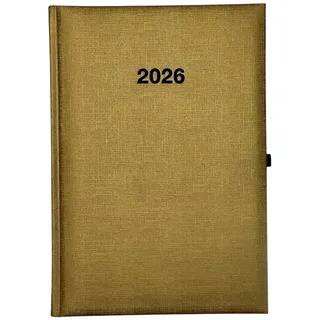 Adina 2026 ADINA Wochenkalender A5+ 24x16cm 1 Woche auf 2 Seiten cremefarbenes 80g Papier gold-metallic