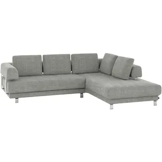 Stylife Ecksofa, Hellgrau, Metall, Uni, 5-Sitzer, Füllung: Polyurethan (Pur), Ottomane rechts, L-Form, 277x235 cm, Goldenes M, Typenauswahl, Fußauswahl, Stoffauswahl, seitenverkehrt erhältlich, Hocker Rücken echt, individuell planbar, Wohnzimmer, Sofas & Couches, Wohnlandschaften, Ecksofas