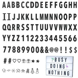 96 Stk Dekorativ Buchstabe Lampe Karte, Lightbox Buchstaben mit Buchstaben & Zahlen & Symbole, Buchstaben Ergänzungsset Lightbox Symbol für Heimdekoration, Cinema Leuchtkasten, Geburtstage
