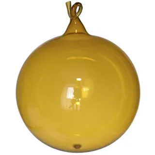 Lauschaer Glas Christbaumkugeln Gold klarglas mit Glasöse 5 Stück d 6cm Christbaumschmuck Weihnachtsbaumschmuck mundgeblasen