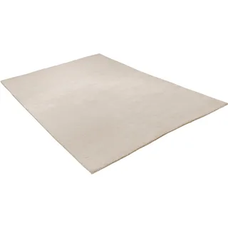 Wollteppich THEKO "Hadj Uni" Teppiche Gr. B/L: 90 cm x 160 cm, 25 mm, 1 St., beige (natur) Schurwollteppiche