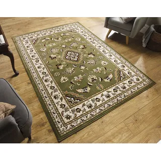 Teppich FLAIR RUGS "Sherborne" Teppiche Gr. B/L: 170 cm x 120 cm, 8 mm, 1 St., grün Orientalische Muster Orientteppich
