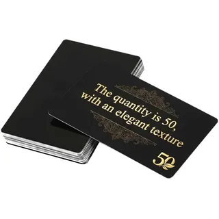 50 Stück 86X54mm Aluminiumlegierung Visitenkarte, Metall Visitenkarten Rohlinge,Metallkarten,visitenkarten metall rohling,Gravierte Visitenkarten Aluminium,Visitenkarten Blanko (schwarz)