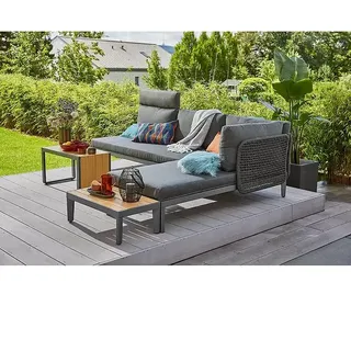 Sunfun Loungemöbel-Set Solo Rope/C-Shape  (5 -tlg., Aluminium/Kunststoff/Olefin, Night-Grey)