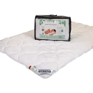 allsana Tencel® Klimafaser Duo Bettdecke 155x220 cm für Allergiker geeignet | Warme, atmungsaktive Winterdecke, Steppbett mit Lyocell-Faser & zwei Füllschichten, bis 60°C waschbar, Made in Germany